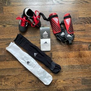 Adidas Soccer Bundle — Cleats, 3 Pairs of Socks & Shin-Guards — Little Kid 10